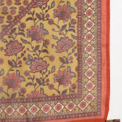 Kimayra Cotton Calf Length Printed 3/4 Sleeve V-Neck Flared Kurta Suit Set