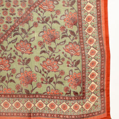 Kimayra Cotton Calf Length Printed 3/4 Sleeve V-Neck Flared Kurta Suit Set