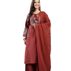 Kimayra Rayon Calf Length Solid 3/4 Sleeve Round Neck Straight Kurta Suit Set