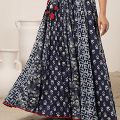 Kimayra Cotton Ankle Length Printed   Flared Skirt