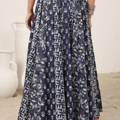 Kimayra Cotton Ankle Length Printed   Flared Skirt