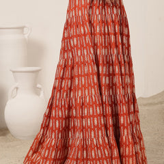 Kimayra Cotton Ankle Length Printed   Flared Skirt
