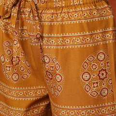 Kimayra Cotton Calf Length Printed 3/4 Sleeves V-Neck Anarkali Kurta Suit Set