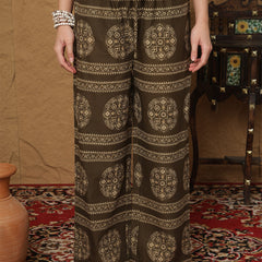 Kimayra Cotton Calf Length Printed 3/4 Sleeves V-Neck Anarkali Kurta Suit Set