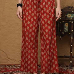Kimayra Cotton Calf Length Printed 3/4 Sleeves Round Neck Anarkali Kurta Suit Set