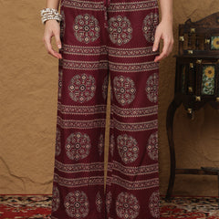 Kimayra Cotton Calf Length Printed 3/4 Sleeves V-Neck Anarkali Kurta Suit Set