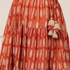 Kimayra Cotton Ankle Length Printed   Flared Skirt