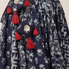Kimayra Cotton Ankle Length Printed   Flared Skirt