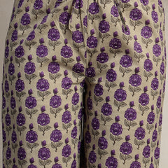 Kimayra Cotton Calf Length Printed 3/4 Sleeve V-Neck A-Line Kurta Suit Set