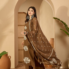 Kimayra Cotton Calf Length Printed Sleeveless Round Neck Straight Kurta Suit Set