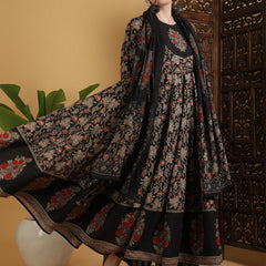 Kimayra black cotton printed kurta suit set – wholesale supplier