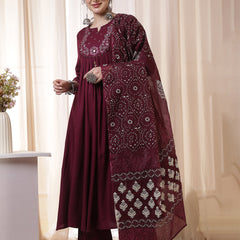 Kimayra wine rayon solid kurta suit set – wholesale supplier