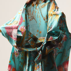 Kimayra Cotton Hip Length Printed Full Sleeve V-Neck Straight Top